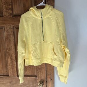 Lulu Lemon Yellow Half-Zip Hoodie Sweater